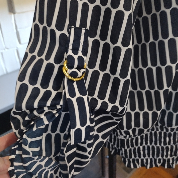 Michael Kors blue and white print top - Picture 3 of 6